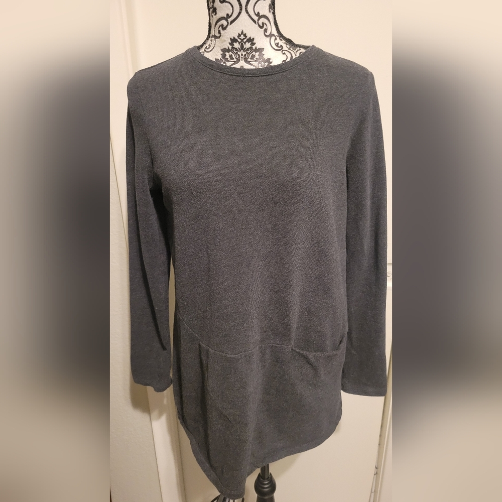 J. Jill Pure Jill Soft Touch Gray Cotton Tunic Top Sz Small
